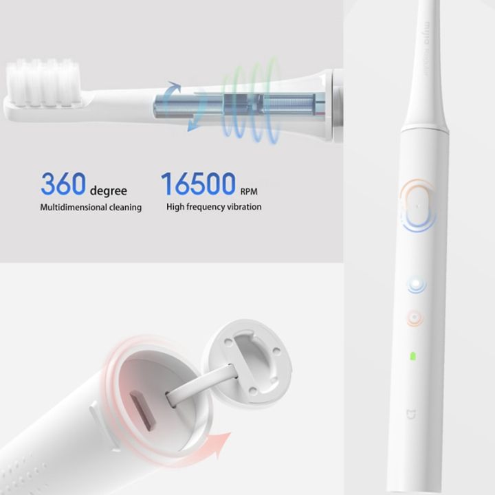 mijia-แปรงสีฟันไฟฟ้า-t100แปรงสีฟันโซนิคแปรงสีฟันอัลตราโซนิกอัตโนมัติเปลี่ยนได้หัวแปรงกันน้ำ