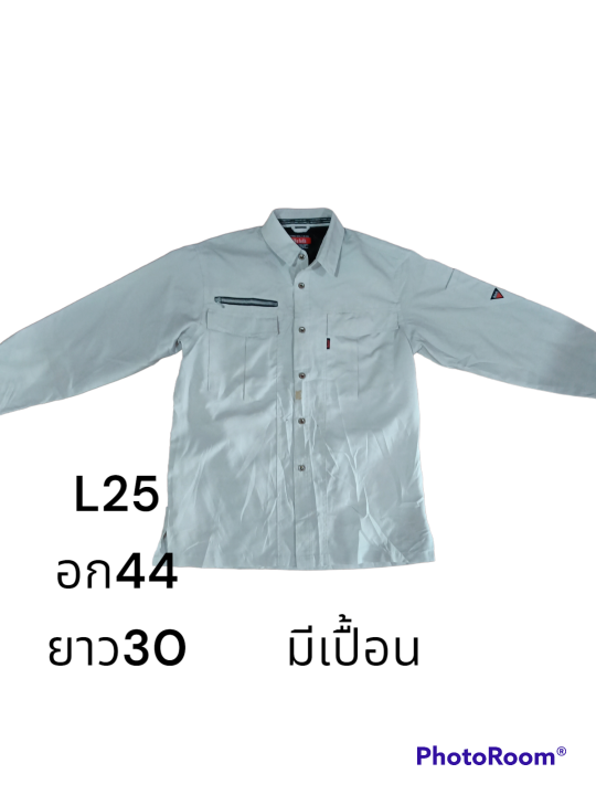 เสื้อเชิ้ตใส่ทำงานแขนยาว-เสื้อช้อปใส่ทำงาน-เซตผ้าบาง-สินค้าจากญี่ปุ่น-l25-l32