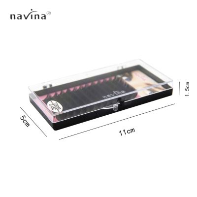 Navina 12 Row ขนตาปลอม Grafting Eyelash Extension Curls ธรรมชาติ C การจัดเรียง 0.1 ความหนาขนตา