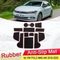 AW MK6โปโลสำหรับ VW Volkswagen,ปี2019 2020ยางป้องกันเสื่อกันลื่นกระดาษรองแก้วร่องประตูอุปกรณ์เสริมรถยนต์รองแก้วโทรศัพท์