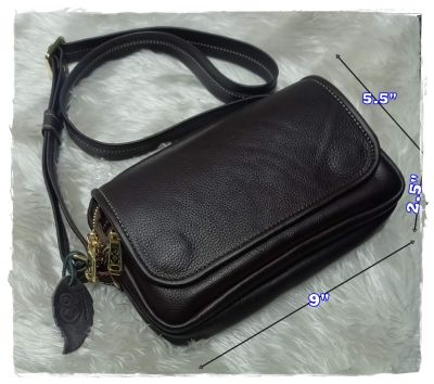 GPBAGS กระเป๋าสะพายหนังชามัวส์ N324-05 ขนาด 9 นิ้ว กระเป๋าหนังแท้ กระเป๋าแฟชั่น กระเป๋าสะพายข้าง