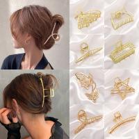 【YF】✹№  2022 New Gold Hollow Metal Hair Claw Headband Hairpin Crab Accessories