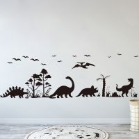 Large Dinosaur Animal Forest Tree Bird Wall Sticker Bedroom Living Room Jurassic Park Dino Wall Decal Nursery Decor Murals B516 Wall Stickers  Decals