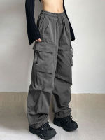 HOUZHOU Harajuku ขนาดใหญ่ Cargo Parachute กางเกงผู้หญิง Streetwear Vintage Y2k Hip Hop ขากว้าง Joggers Baggy Sweatpants Techwear...