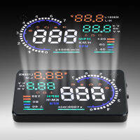 HUD A8 5.5 OBD II รถ HUD แสดงผลบนกระจกหน้ารถอัตโนมัติแสดงความเร็วจอสะท้อน