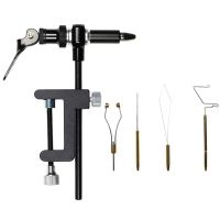 360° Rotation Fly Tying Vise Tools Fly Tying Tool Kit C-Clamp Tying Vise Hardened Jaw Rotating Hook Tools Tying Thread Bobbin Holder Kit