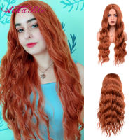 Synthetic Wigs Orange Long Wave Wigs for Women Middle Part Natural Ginger Blue Blonde Cosplay Wig for Women Heat Resistant Hair