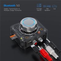 Bluetooth 5.0 ตัวรับ 3D สเตอริโอ TF Card RCA 3.5mm AUX Jack Wireless Adapter สําหรับลําโพง Amplifier รถ เครื่องส่งสัญญาณเสียงอัตโนมัติ ON