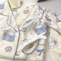 Kawaii Cute Sanrio Kuromi Cinnamoroll Pochacco Pom Pom Purin Lotso Stitch pajamas Household clothes suit ins Girl Christmas Gift