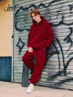 อัตราเงินเฟ้อ Unisex Hoodies ขนาดใหญ่และ Jogger ชุด2022ฤดูหนาวหนา Polar Fleece เรียงราย Heavyweight Tracksuit Men Jogging Suit