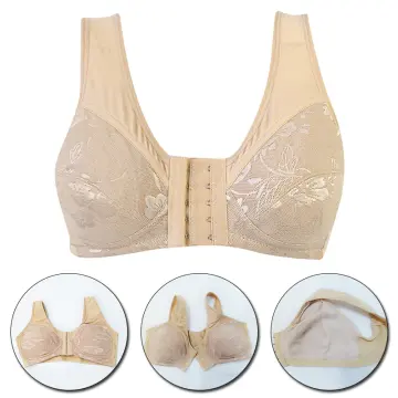 Front Fastening Bras Mastectomy Bra Comfort Pocket Bra for Silicone Breast  Forms Non-Wired Lace back