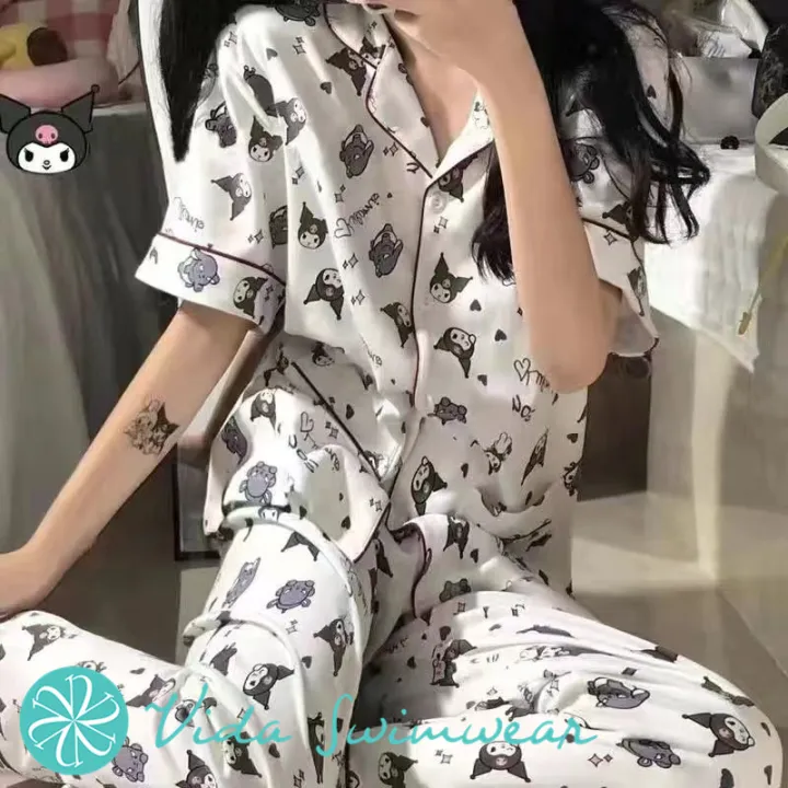 Korean Pajama Women Home#wear Lapel Suit Sleepwear Lounge Wear Terno Pajama  | Lazada PH