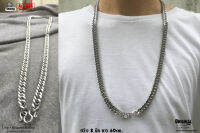 สร้อยคอก้างปลา 8มิล รุ่นนิยม พร้อมห่วงพระ necklace hiphop สแตนเลสแท้ Stainless แฟชั่นชาย แฟชั่นผู้หญิง 316l allacc