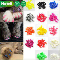 【HATELI】Colorfulปลอดสารพิษสัตว์เลี้ยงกรงเล็บแมวครอบคลุมPawsเล็บป้องกันคุณภาพสูงแมวที่ปิดเล็บ