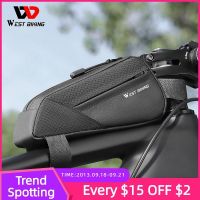 2023▦▨☃ WEST BIKE Portable Bicycle Bag Cycling Top Tube Triangle Bag Ultralight MTB Road Bike Front Frame Tool Bag Bicycle Accessories