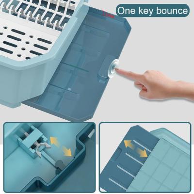 1Pcs Kitchen Dish Drying Rack Drain Board with Lid Cover Tableware Storage Box Organizer Bowl Plate Container Holder Dust Proof