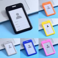 2 Styles Card Holder Portable Employee Name ID Card Cover Plastic Card Cover Business Case Credit Card Holder Student Card Case Card Holders