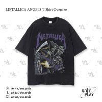 METALLICA ANGELS T-Shirt Oversize Y2K เสื้อผู้ชาย เสื้อผู้หญิง สตรีทแฟชั่น เสื้อสีดำ