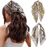 【CC】❂  60x60cm Silk Scarf Headband Fashion Print Neck Office Hair Band Hand Kerchief Female Bandana