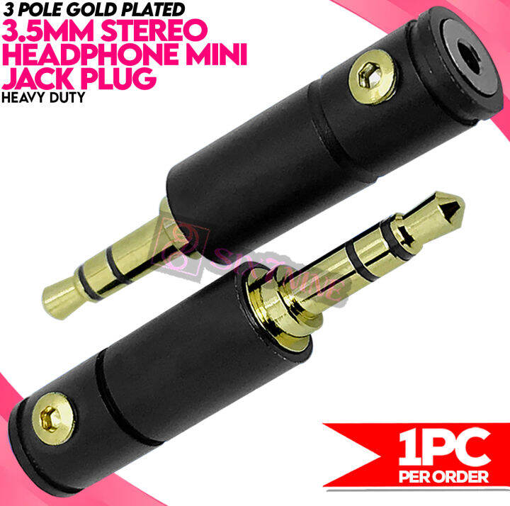 3 Pole Gold Plated 3.5mm Stereo Headphone Mini Jack Plug Lazada PH