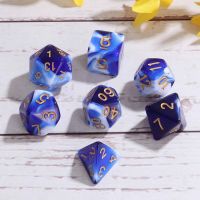 【HOT SALE】 The Pie Mart Dice Polyhedral 7ชิ้น/เซ็ตพร้อมกระเป๋ากำมะหยี่สีดำสำหรับเกมมังกรเกมเล่นตามบทบาทเกมกระดาน Dice