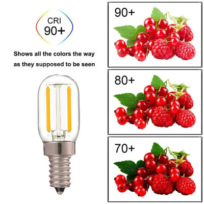 E12 E14 T20 Radio Refrigerator Lamp Retro LED Dimmable Light Bulb 1W 220V Warm 2200K 10W Equivalent Vintage Tube Night Bulb