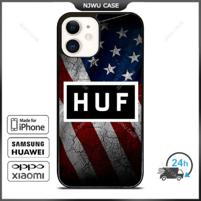 Huf American Flag Phone Case for iPhone 14 Pro Max / iPhone 13 Pro Max / iPhone 12 Pro Max / XS Max / Samsung Galaxy Note 10 Plus / S22 Ultra / S21 Plus Anti-fall Protective Case Cover