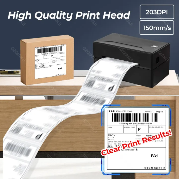 เครื่องพิมพ์ฉลากบาร์โค้ดอุณหภูมิขนาด4นิ้วรองรับการพิมพ์ฉลากจัดส่งสินค้าอีเบย์ใช้ในการขนส่งด่วน-usb-ใบนำส่งสินค้าป้ายกระดาษ110มม