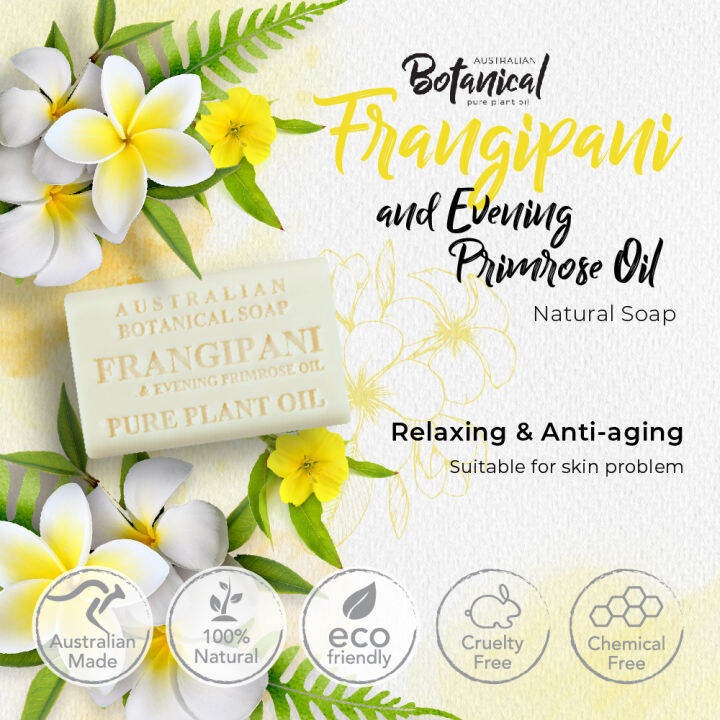 Australian Botanical Frangipani and Evening Primrose Oil Natural Soap