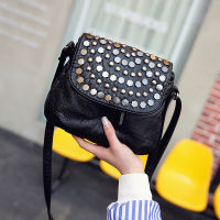 Winter Rivet Black Shoulder Bag For Women PU Leather Messenger Bag 2022 New Crossbody Bag Casual Lady Handbag Daily Pouch Bolso