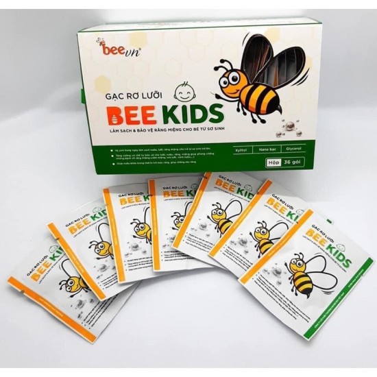 Gạc rơ lưỡi bee kids hộp 36 gói cho bé - ảnh sản phẩm 1