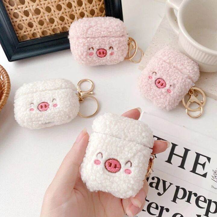 fashion-headphones-fur-cases-lovely-plush-pig-teddy-dog-case-for-apple-airpods-12-pro-cover-bluetooth-earphone-protective-cases