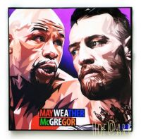 Floyd Mayweather Vs Conor Mcgregor นักมวย Boxing รูปภาพ​ติด​ผนัง​ pop art​ พร้อมกรอบและที่แขวน กรอบรูป​​ นักกีฬา ของขวัญ​​ แต่งบ้าน