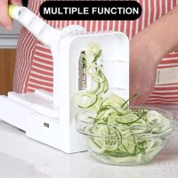 Zucchini Slicer Multifunction Vegetable Spiralizer Folding Veggie Pasta &amp; Spaghetti Potato Vegetable Spiral Cutter  White + Green