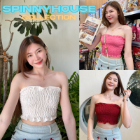 ?SpinnyHouse? เสื้อไปทะเล ต้อนรับซัมเมอร์ค่า เกาะอกสม็อค เสื้อครอปเกาะอก เอวลอย ?รุ่น 62 ฮาจิบัง O104D