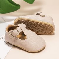 【hot】！ KIDSUN Newborn Baby Shoes Leather Boy  Toddler Rubber Sole Anti-slip Infant Moccasins