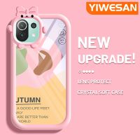 YIWESAN เคสสำหรับ Xiaomi 11 Lite 5G 11 Lite 5G Ne เคสแฟชั่นสีบล็อคความคิดสร้างสรรค์เคสเลนส์กล้องถ่ายรูปมอนสเตอร์น้อยน่ารักเคสโทรศัพท์ซิลิโคนเนื้อนิ่มเคสกันกระแทกแบบใสใส