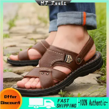 Men Leather Sandals Summer Men Shoes Slippers Soft Sandals Men Roman  Footwear