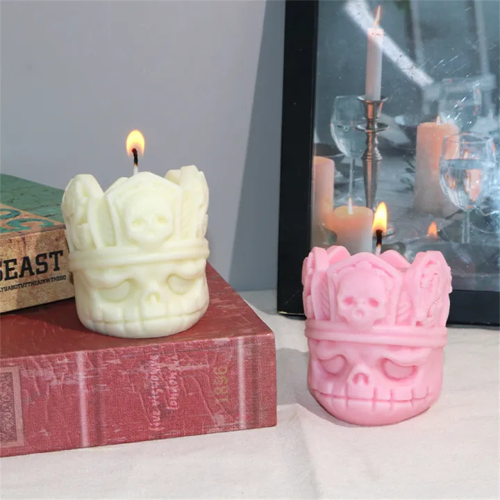 silicone-mold-for-crafts-halloween-candle-making-supplies-ghost-head-plaster-mold-skull-king-candle-silicone-mold-handheld-candle-mold