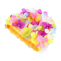 Flower Swim Cap Floral Hijab For Girls Petal Pool Cap Hawaiian Swim Hat Bathing Caps Ear Hair Protection for Swimming Swim CapsTHTH