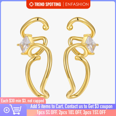 ENFASHION Irregular Earring With Zircon Gold Color Earring For Women Fashion Jewelry Ear Cuff Without Piercing Pendientes E1224