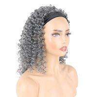 Synthetic Short Afro Kinky Curly Headband Wigs for Black Women Deep Wave Wig Full Machine Made Wigs Head Wrap Wigs with Headband Hand Tool Parts Acces