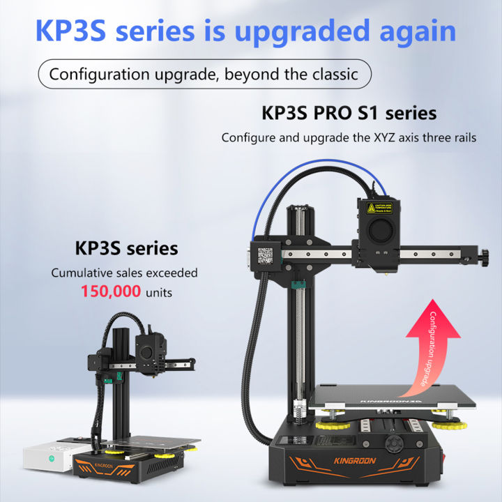 ร้อน-ซีโอดี-kkmoon-kingroon-เครื่องพิมพ์3d-s1-kp3s-pro-พร้อมเครื่องอัดรีดไททัน-axis3รางนำทางเชิงเส้น2-4-เมนบอร์ดเงียบหน้าจอสัมผัสแพลตฟอร์มกระจกคาร์บอนรองรับการตรวจหาเส้นพลาสติกพิมพ์งานเครื่องพิมพ์3มิต