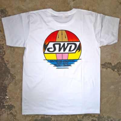 Saltwater Dreaming 100% Cotton T-Shirt-Surfboard Sunset Fashion Surf Tee Shirt -White