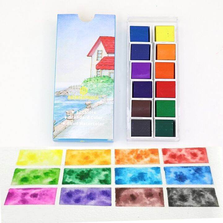 12-colors-solid-watercolor-paint-set-professional-landscape-color-watercolor-pigment-painting-for-beginner-drawing-art-supplies