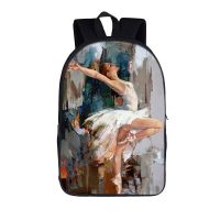 Elegant Ballet Dancer Print Backpack for Teenagers Girls Boys Schoolbags Fashion New Pattern Laptop Backpacks Students BookBags