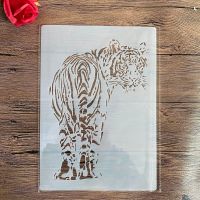 A4 size Design Stencil for Wall Painting Scrapbooking Stamp Album Decorative Embossing Craft Paper DIY Animal Tiger Stencils Rulers  Stencils