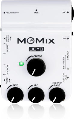 JOYO MOMIX USB Audio Interface Stereo XLR Mixer for ios & usb-c Phone Powered Recording and Live Streaming with Musical Instruments