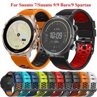 ♂☍┇ 24mm silikonowy zegarek opaska do Suunto 9/7/D5/spartański Sport/nadgarstek HR sportowa oddychający pasek bransoletka do zegarka dla Suunto 9 baro