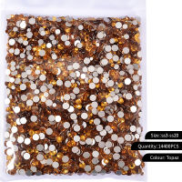 14400pcs ss3-ss20 Big Package Bulk Wholesale Non Hot Fix Rhinestones Flat Back Crystal Strass Glitters Stone for 3D Nail Garment